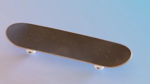 Skateboard assembly process. Elements of the board combining in order. Render 4k Vidéo 119977023