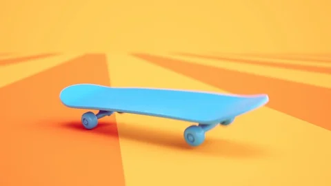 Skateboard assembly process. Elements of the board combining in order. Render 4k Stock Footage 119988436