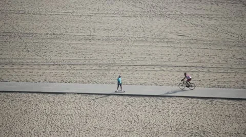 Skateboard on the Beach Stock Footage 10896660