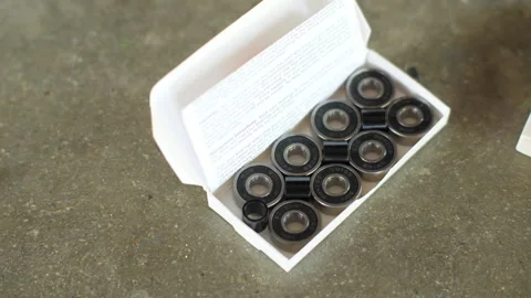 Skateboard bearings in box Stock Footage 321473735
