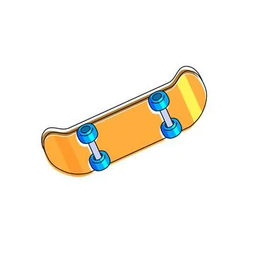 Skateboard with blue wheels  Illustrazione stock