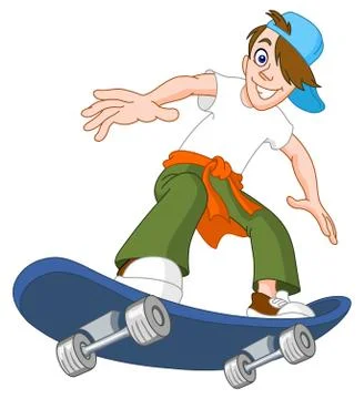 Skateboard boy Stock Illustration