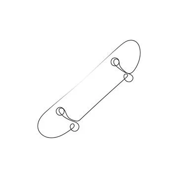 Skateboard in continuous line art drawing style. Stock Illustration