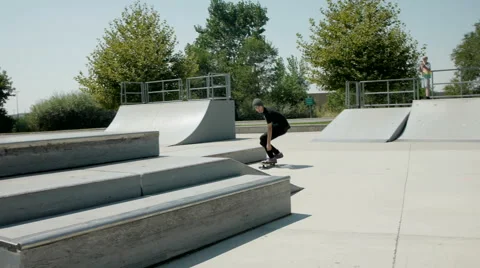 Skateboard corner jump Video stock 54385087