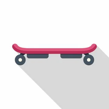 Skateboard deck with wheels and long shadow Stock Illustration
