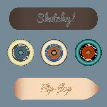 Skateboard design elements vector Illustrazione stock