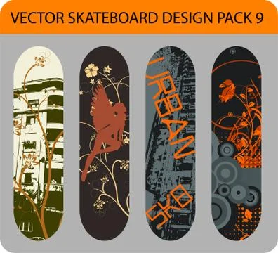 Skateboard design pack 9 Stock Illustration