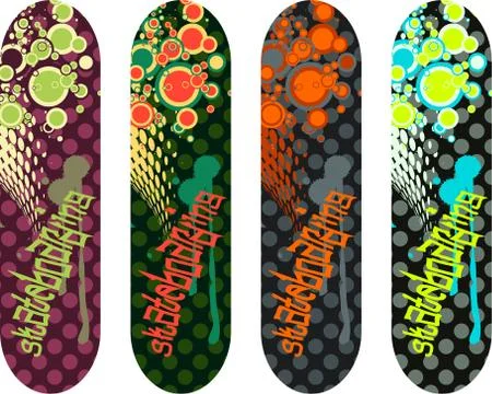 Skateboard designs イラスト素材
