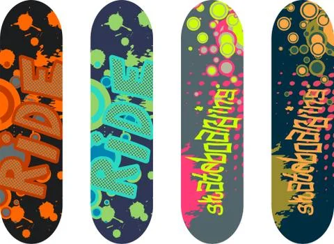 Skateboard designs Stock Illustration