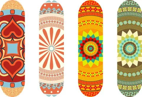 Skateboard designs Illustrazione stock