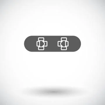 Skateboard flat icon Stock Illustration
