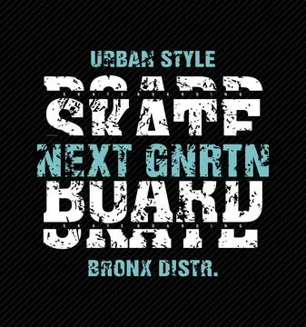SKATEBOARD Generation grunge effect design typography, vector design text ill Stock Illustration