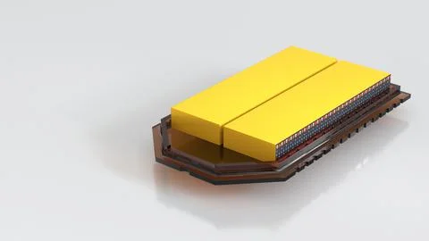 Skateboard glass style Structural solid-state battery pack for Electric Veh.. Illustrazione stock