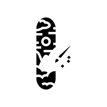 Skateboard graphics glyph icon vector illustration 스톡 일러스트