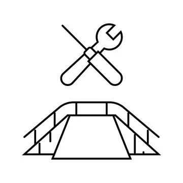 Skateboard graphics line icon vector illustration 스톡 일러스트