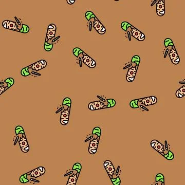 Skateboard graphics vector seamless pattern Stock Illustration