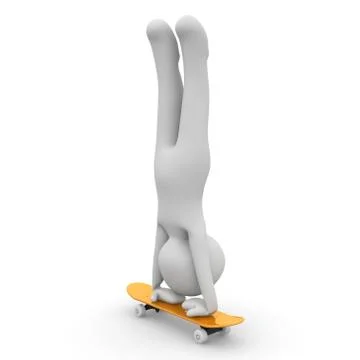 Skateboard handstand Stock Illustration