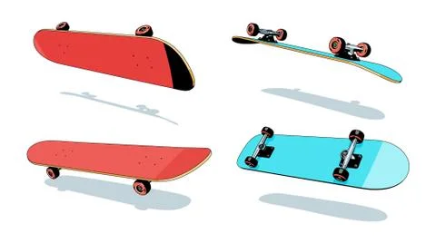 Skateboard Heelflip sequence Stock Illustration
