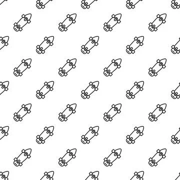 Skateboard icon seamless pattern white background Stock Illustration