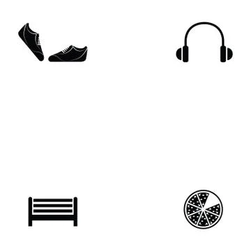 Skateboard icon set Stock Illustration