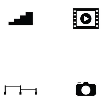 Skateboard icon set Illustrazione stock
