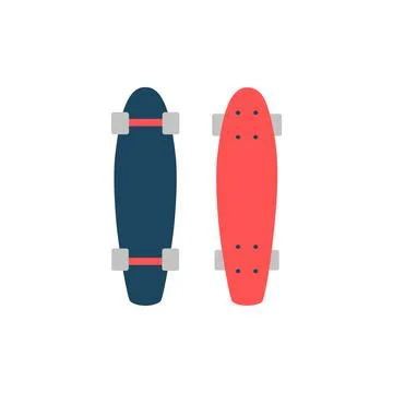 Skateboard icon vector isolated on white background Stock Illustration
