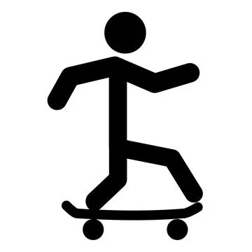 Skateboard icon on white background. solid skateboard sign. flat style. Stock Illustration