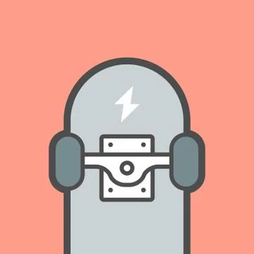 Skateboard isolated on red background Stock Illustration
