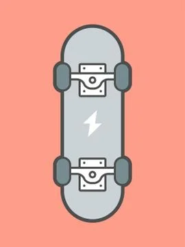 Skateboard isolated on red background,vector illustration Stock Illustration