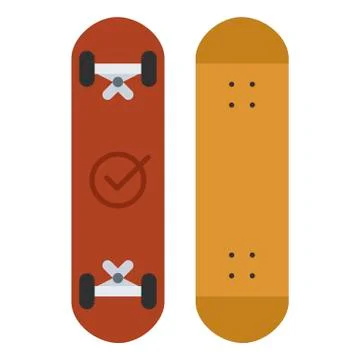 Skateboard isolated on white background. Vector skateboarding deck in flat style Stock-Illustration