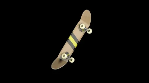 Skateboard isolated in withe and black background spinning on its axis. Stock Footage 297295113