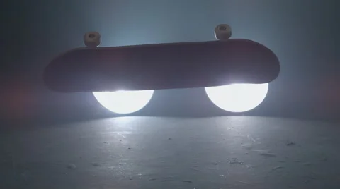 Skateboard kickflip with bright flash in slow motion; shot on Phantom Flex 4K at Stock Footage 55654754