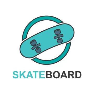 Skateboard logo icon Illustration