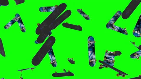 Skateboard loop green screen animation Video stock 146059797