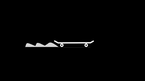 Skateboard motion animation on black background. Stock Footage 280460778