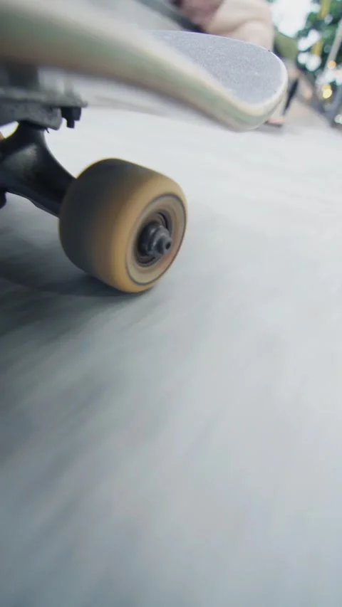 Skateboard moving on smooth concrete surface Stock Footage 317650130