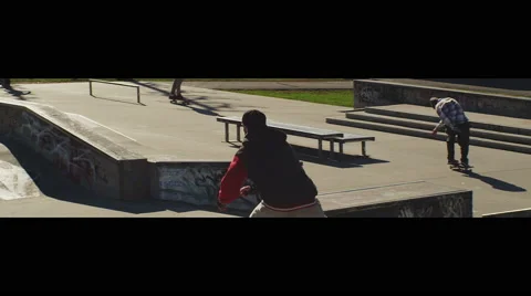 Skateboard Park Slow Motion Inline Skater Stunt 4 Video stock 42766998