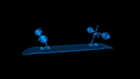 Skateboard parts - rotation loop Stock Footage 122451480