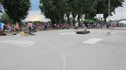 Skateboard Playground Stock Footage 28692586