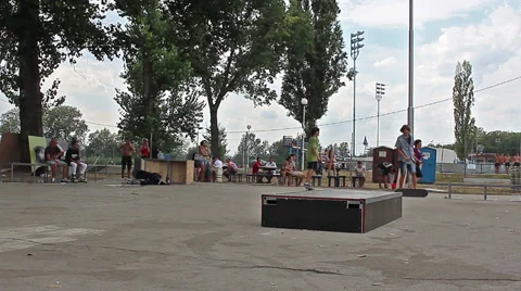 Skateboard Playground Stock Footage 28700592
