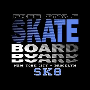 SKATEBOARD repeat cool design typography, vector design text illustration, si Stock Illustration