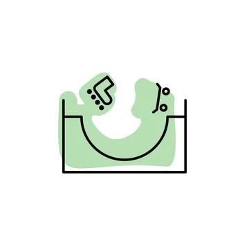 Skateboard, roller with color shadow vector icon in adventure set Illustrazione stock