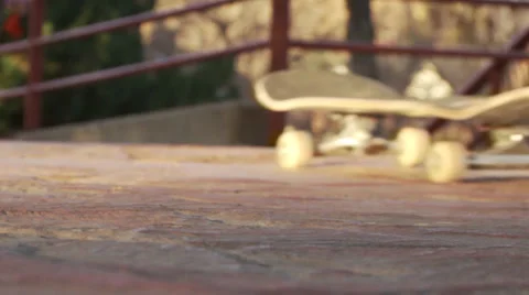 Skateboard Rolls by Frame Stock Footage 27829887