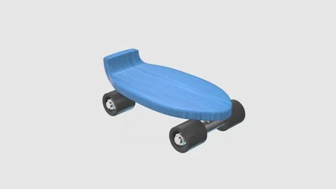Skateboard Rotating on a Transparent Background. Seamless Loop. Sport 3D. 4K Stock Footage 295210086