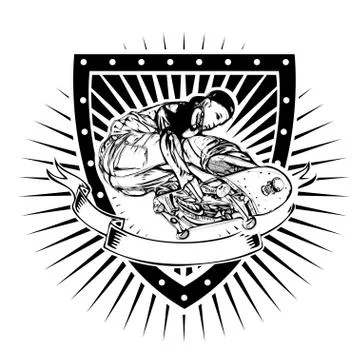 Skateboard shield Stock Illustration