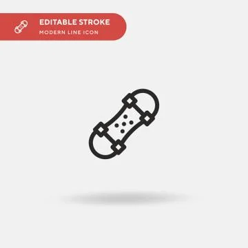 Skateboard Simple vector icon. Illustration symbol design template for web mo Stock Illustration