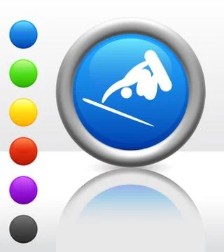 Skateboard (snowboard) Icon on Internet Button Stock Illustration