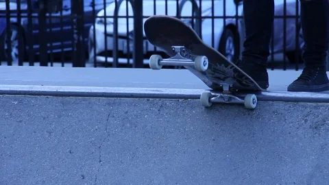 Skateboard takes off Stock Footage 109108111