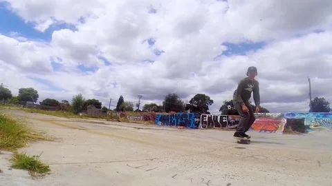 Skateboard trick, Pole Jam, Radical. Stock Footage 147288480