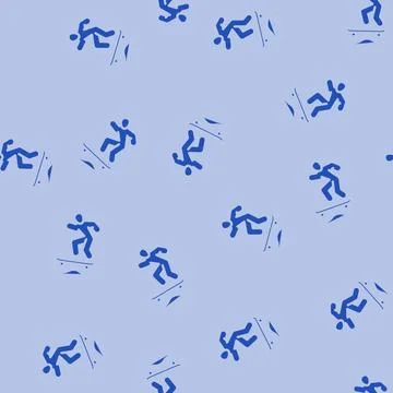 Skateboard tricks glyph vector seamless pattern Illustrazione stock
